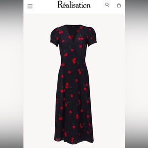 Realisation Par Teale wrap dress wild cherry size L, excellent condition